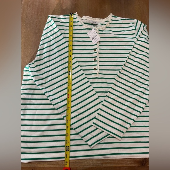 NWT J Crew Women’s Striped Henley 100% Cotton size 2x - Picture 7 of 10